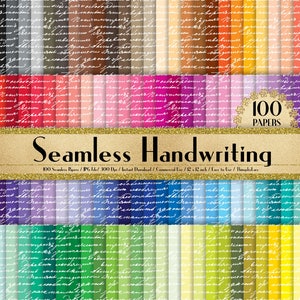 100 Nahtloses Handschriftpapier in 12 Zoll, 300 Dpi Planerpapier, kommerzielle Nutzung, Scrapbook Papier, Regenbogenpapier, Vintage Handschriftpapier
