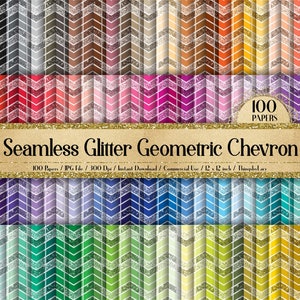 100 Seamless Glitter Geometric Chevron Digital Papers 12x12" 300 Dpi Commercial Use Instant Download Printable Note Book Fabric Print Boho