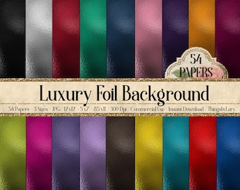 54 Luxury Foil Background Digital Images 18 colors 3 sizes 12"x12", 5"x7", 8.5"x11" 300 Dpi Planner Paper Scrapbook Foil Digital Foil Paper