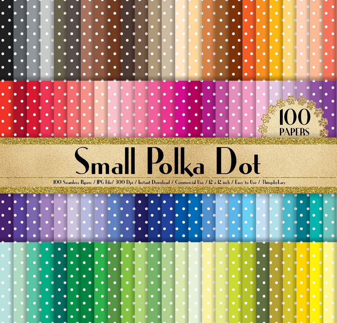 100 Seamless Small Polka Dot Papers in 12" X 12", 300 Dpi Planner Paper ...
