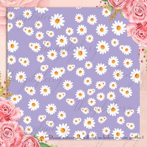 100 Seamless Daisy Flower Digital Papers 12x12 300 Dpi Planner Paper Instant Download Commercial Use Wedding Shabby Chic Mother Day Floral image 2
