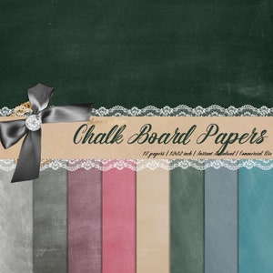 18 Papiers numériques au tableau noir 12 », Image au tableau noir, Pack d’images numériques