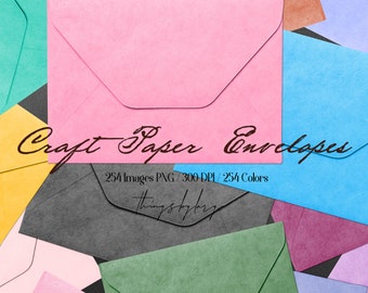 254 Real Craft Paper Vintage Envelope Clip arts PNG 300 Dpi Instant Download Commercial Use Ephemera Antique Old Letter Journal Decoupage