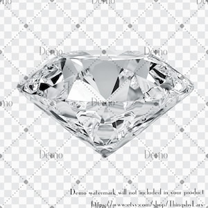 May include: A large, clear, faceted diamond gemstone. The diamond is cut in a round brilliant shape and has a high degree of brilliance.