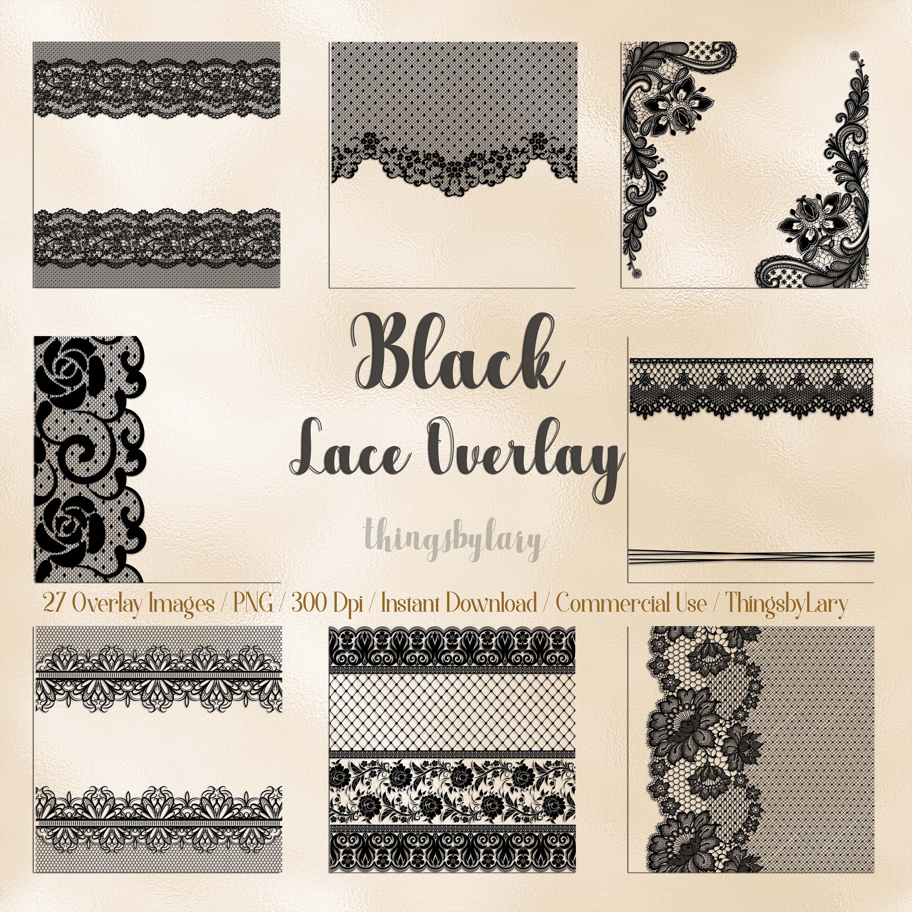 SALE OFF Pack of 4 Sets 108 Lace Overlays Borders Frames Images PNG ...