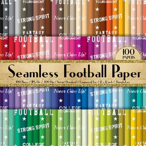 100 Seamless Football Papers 12 inch 300 Dpi Instant Download Commercial Use, Planner Paper, Scrapbooking Sport Kit, Seamless
