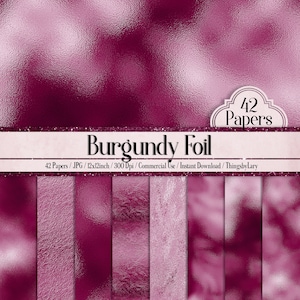 42 Carte di lamina Borgogna 12 pollici, Carta pianificatore 300 Dpi, Uso commerciale, Carta per album, Lamina di Borgogna, Carta Borgogna di lusso digitale