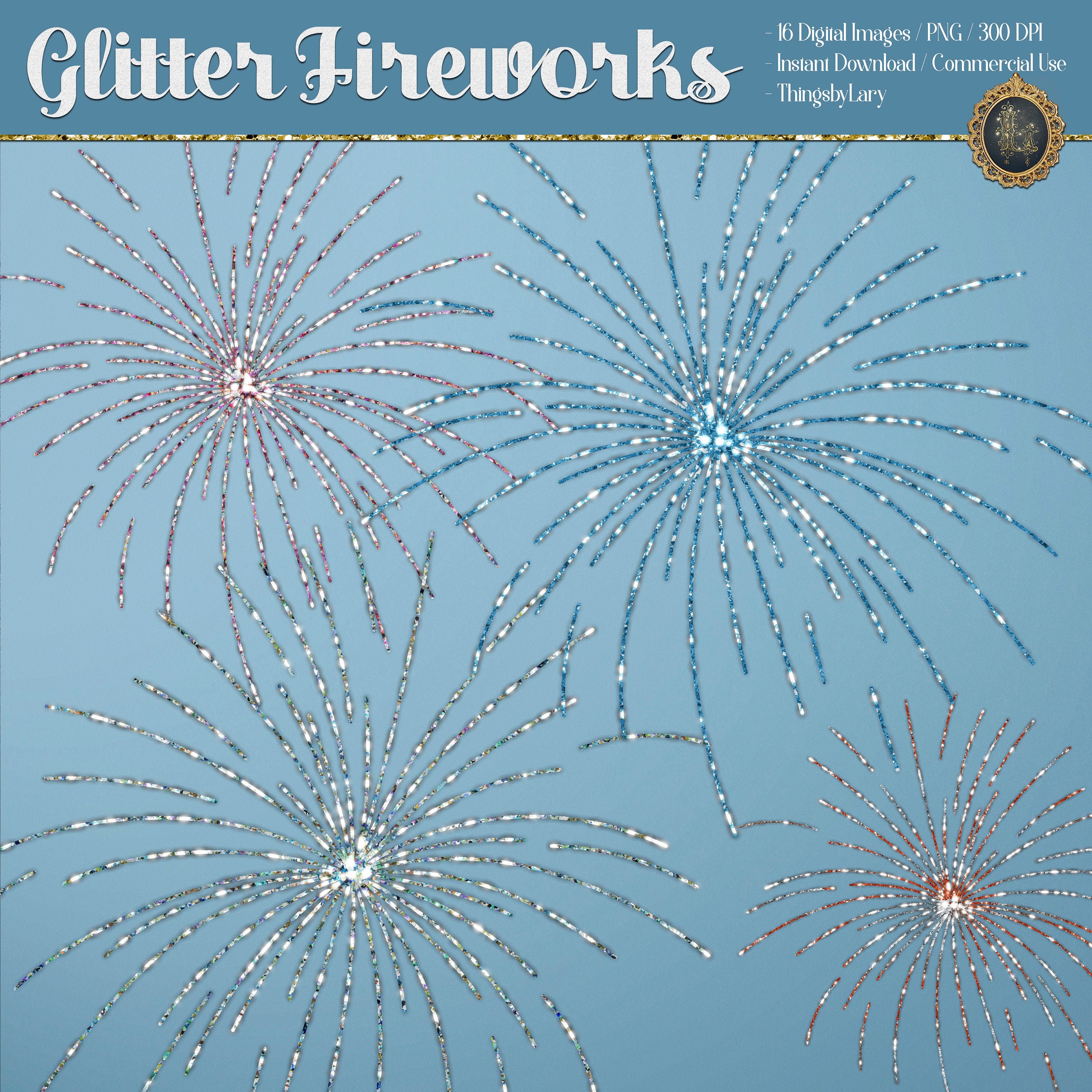16 glitzerndes Feuerwerk Overlay Bild Kommerzielle Nutzung Silvester Weihnachtsfeier mehrfarbig Glitzer Feuerwerk Festival Urlaub silber