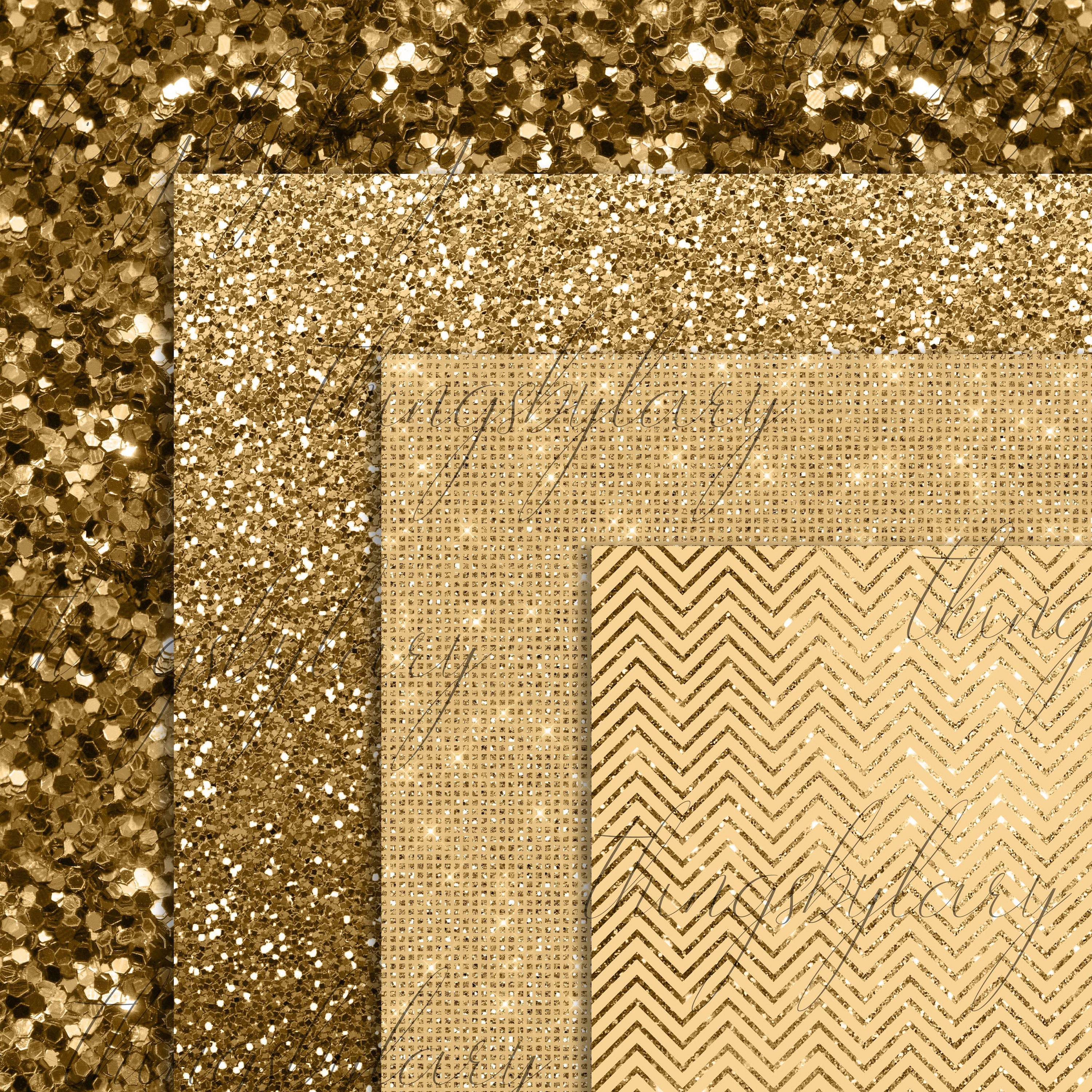 Glitter Paper, Gold & Silver, 12 x 12 - 24 Sheets –