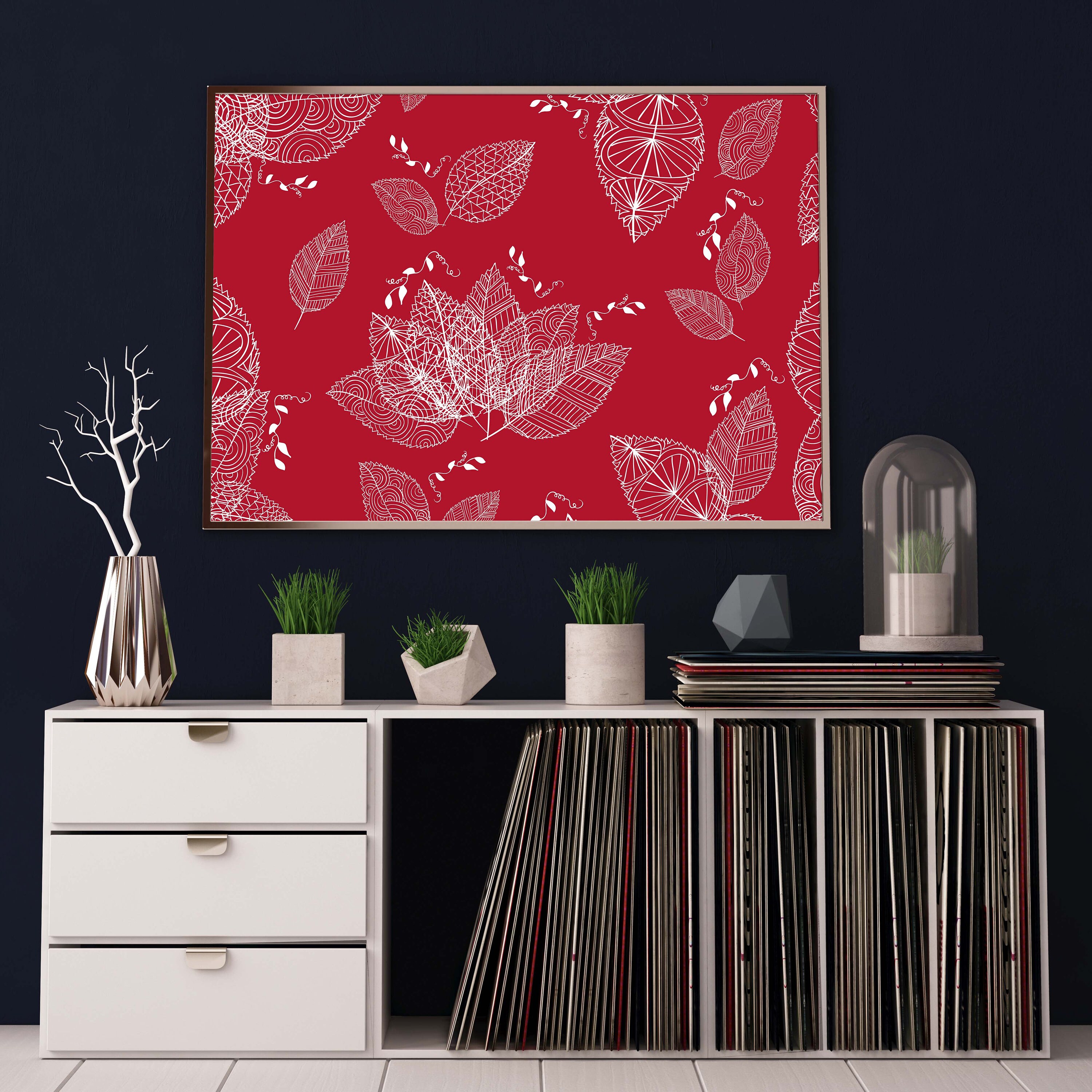 100 Seamless Whimsical Leaves Digital Papers 12x12" 300 Dpi Instant ...