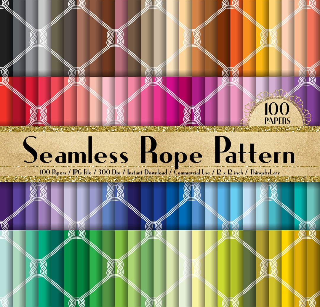 100 Seamless Rope Pattern Papers 12 Inch 300 Dpi Commercial Use Instant ...