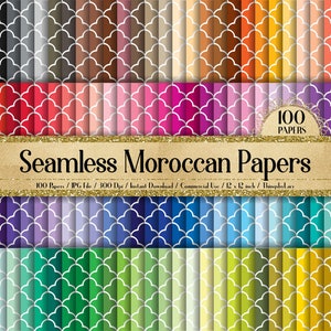 100 Seamless White Moroccan Pattern Papers 12 pouces 300 Dpi Téléchargement instantané Planificateur d’utilisation commerciale Paper Scrapbook Antique Victorian Europe