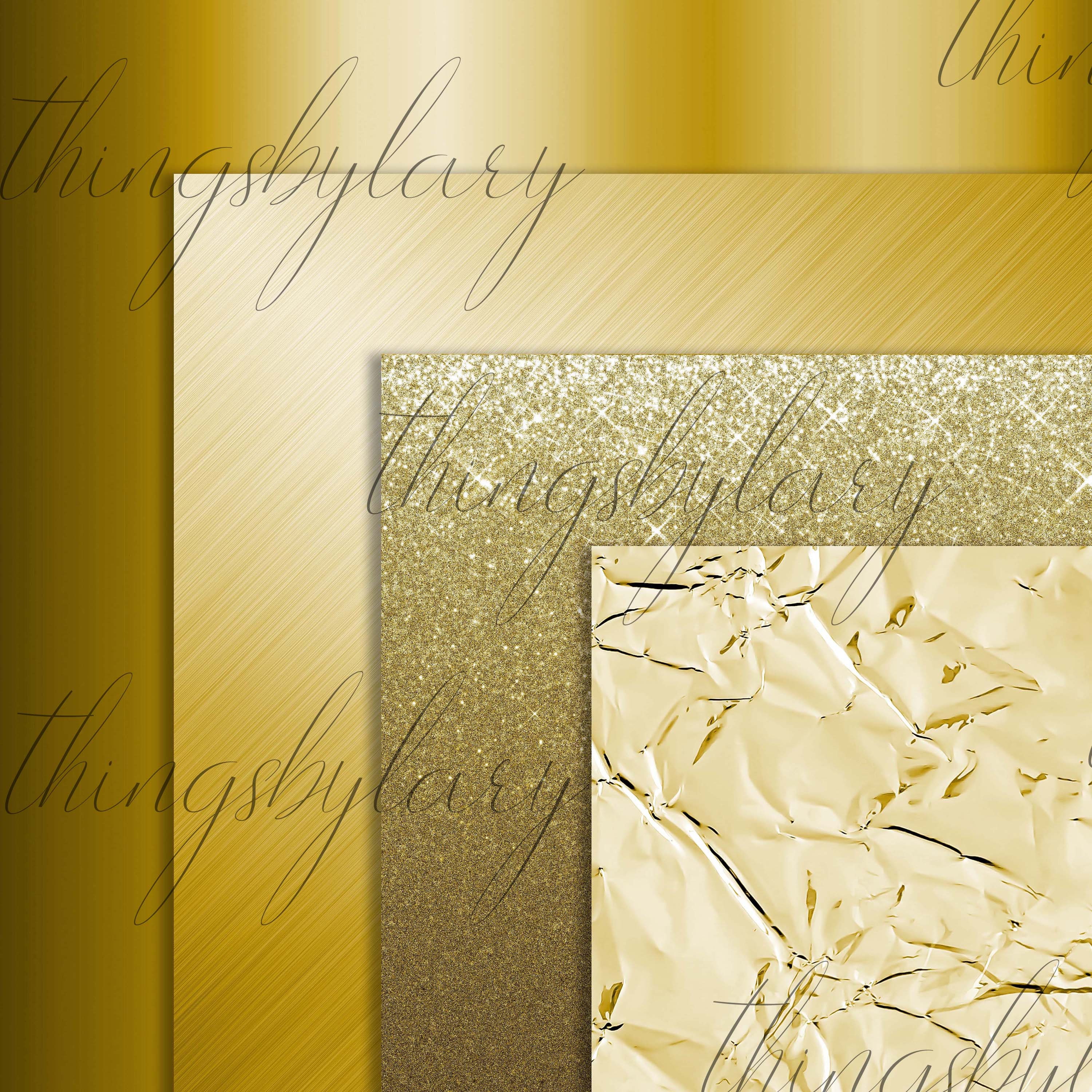42 Gold Metallic Papers 12 Inch 300 Dpi Planner Paper Etsy