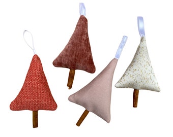 Blushing Through the Snow Ornament Set - Handmade Christmas Trees