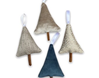 Blue Christamas Ornament Set - Handmade Christmas Trees