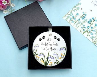 Personalised Memorial Pet Loss Bereavement Gift Paw Prints Thinking of ...