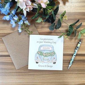 Personalisierte Hochzeitskarte | Herzlichen Glückwunsch zu Ihrem Hochzeitstag | Hochzeit Andenken | Alles Gute zum Hochzeitstag | Frisch geheiratet | Brautpaar