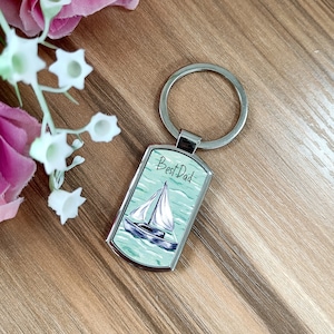 Personalised Sailing Keyring | Best Dad Keychain | Sailing Boat Gifts | Father&#39;s Day Gift