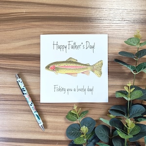 carte de fête des pères de truite arc-en-ciel | de voeux de pêche | Une belle journée de pêche | Cadeau pour amateur de pêche | Pour papa | Grand-père