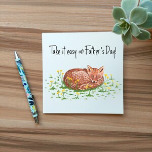 Sleeping Fox Father's Day Card | Take it easy on Father's Day