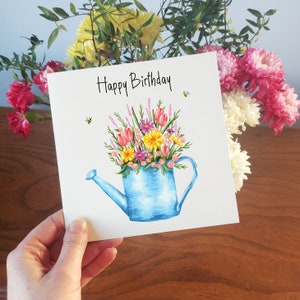 carte d’anniversaire florale | Fleurs d’arrosoir personnalisées