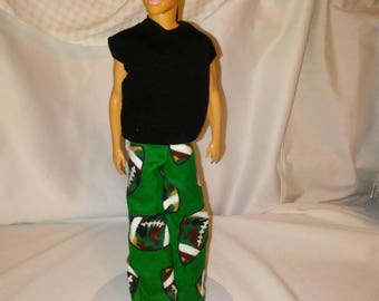 PJ pants and a black t-shirt sized for Ken