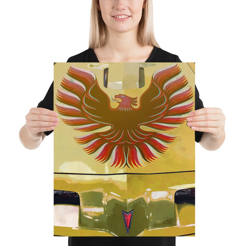 Yellow Andrea Helm Car Art Car Art Retro 1981 Pontiac Firebird TransAm