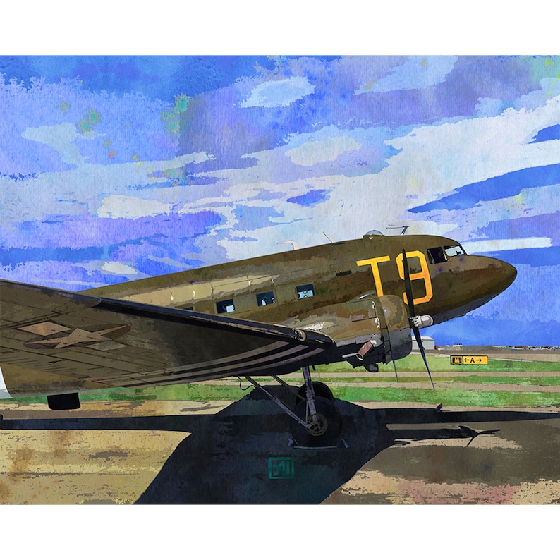 WW2 Douglas C-47 Skytrain Southern Cross Art Print C-47 Dakota Warbird ...