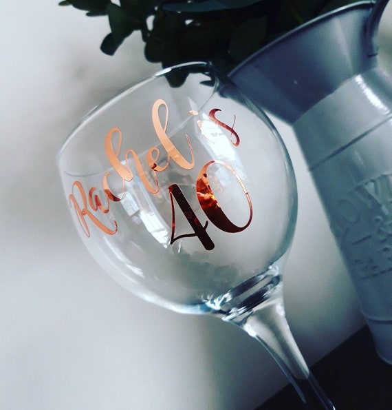 40th Personalised Gin Glass 40th 