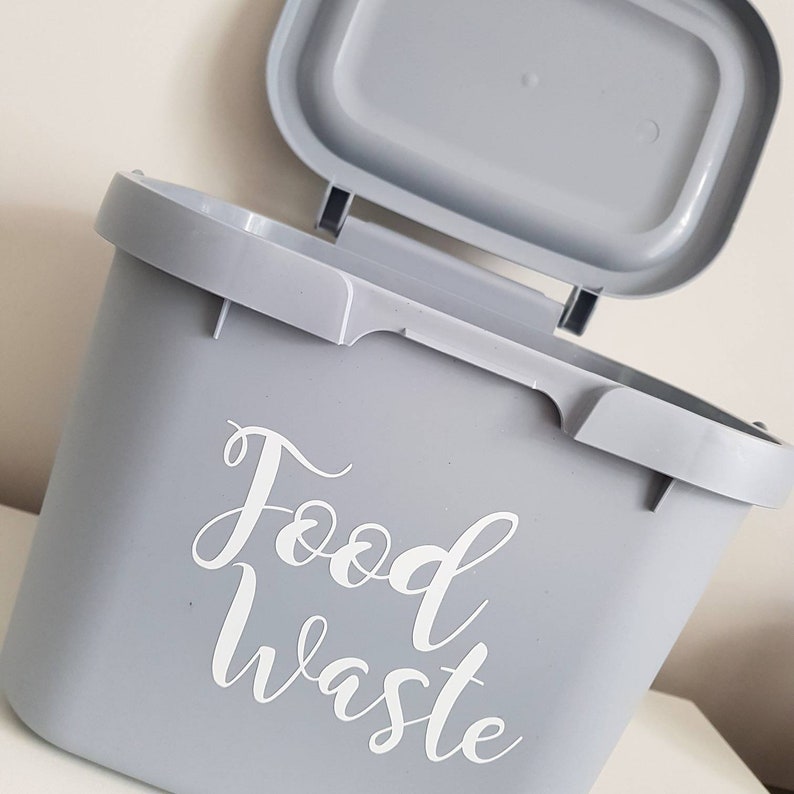 Grey Food Waste Container Grey Kitchen Caddy Storage Tub Etsy UK