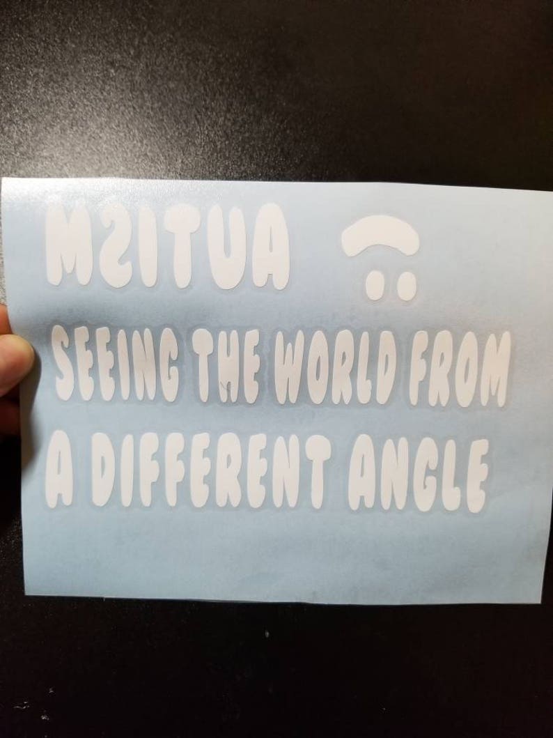 Autism friend love decal special Seeing unique, different white family the world from a different angle child perfect vinyl