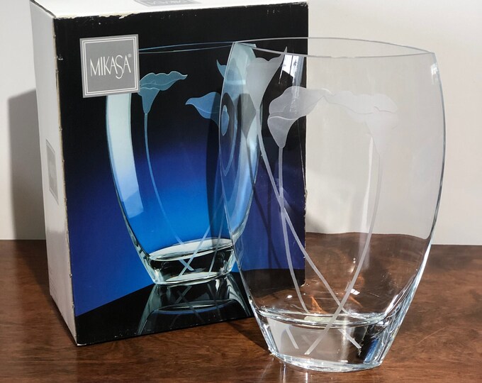12 Ellipse Vase Calla Lily by Mikasa Tall Vintage Blown Etsy