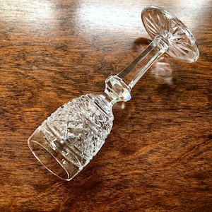Castletown Cordial Glasses by Waterford Set of Three Crystal Cut Verticals & Horizontal Thumbprints Elegant Crystal Liqueur/Aperitif Glasses