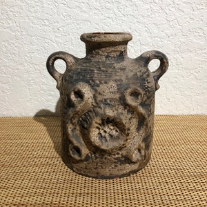 Carstens &quot;Moon Crater&quot; design 2 handled Vase Fat Lava Vase 7952-22 West Germany 1960s