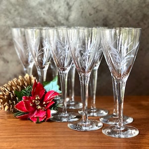 Bicchieri da vino in cristallo inciso vintage, design moderno a foglia, set da 9