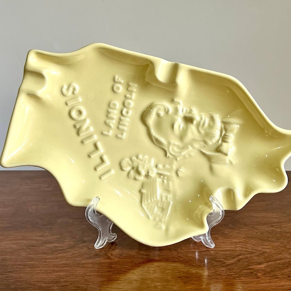 Cenicero vintage Royal Haeger Illinois, Tierra de Lincoln, cerámica de mediados de siglo