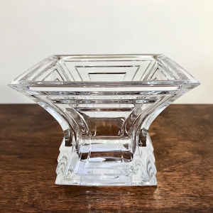 vintage Mikasa Plomb Cristal Votive Candle Holder « City Lights » Made in Czech Republic