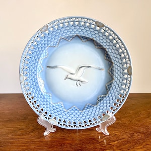 Vintage Bing & Grondahl 1978 The Seagull Anniversary Plate Limited Edition Collectible Plate (7500) Reticulated Lattice Danish Porcelain