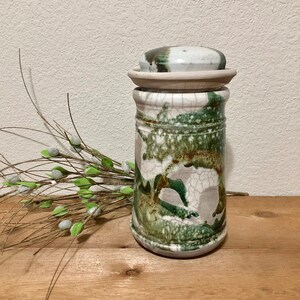 Original Pottery Art Abstract Glazed Vase/Covered Canister Ceramic Vase Rare Earth Pottery Rustic Farmhouse Decor