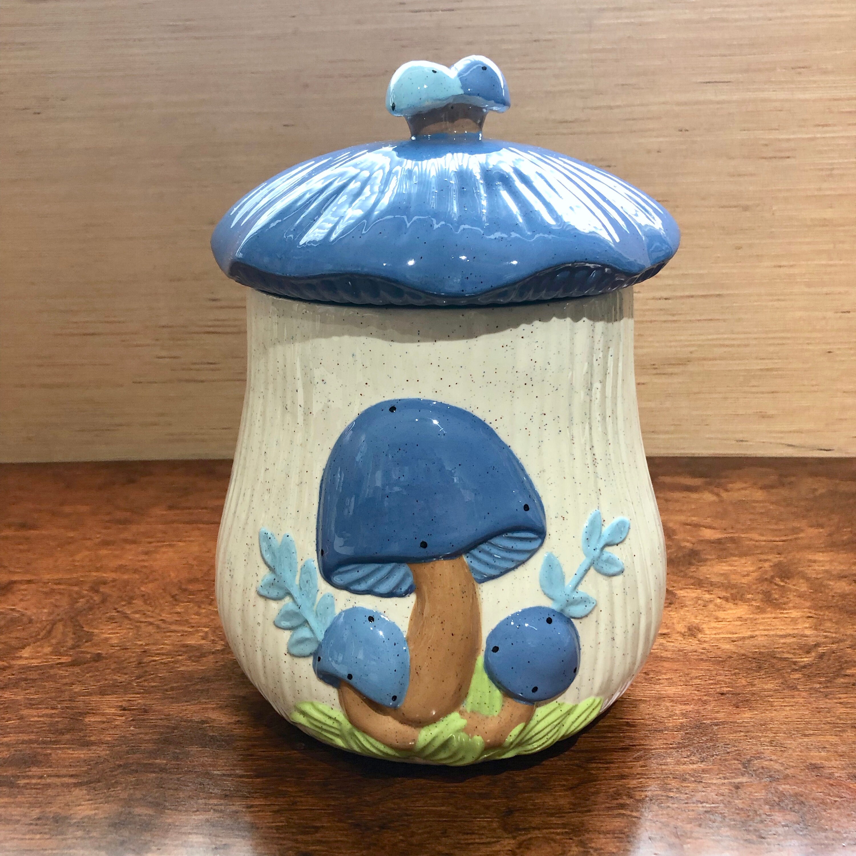 Vintage Arnel's Ceramic Mushroom Cookie Jar/Canister Blue Etsy