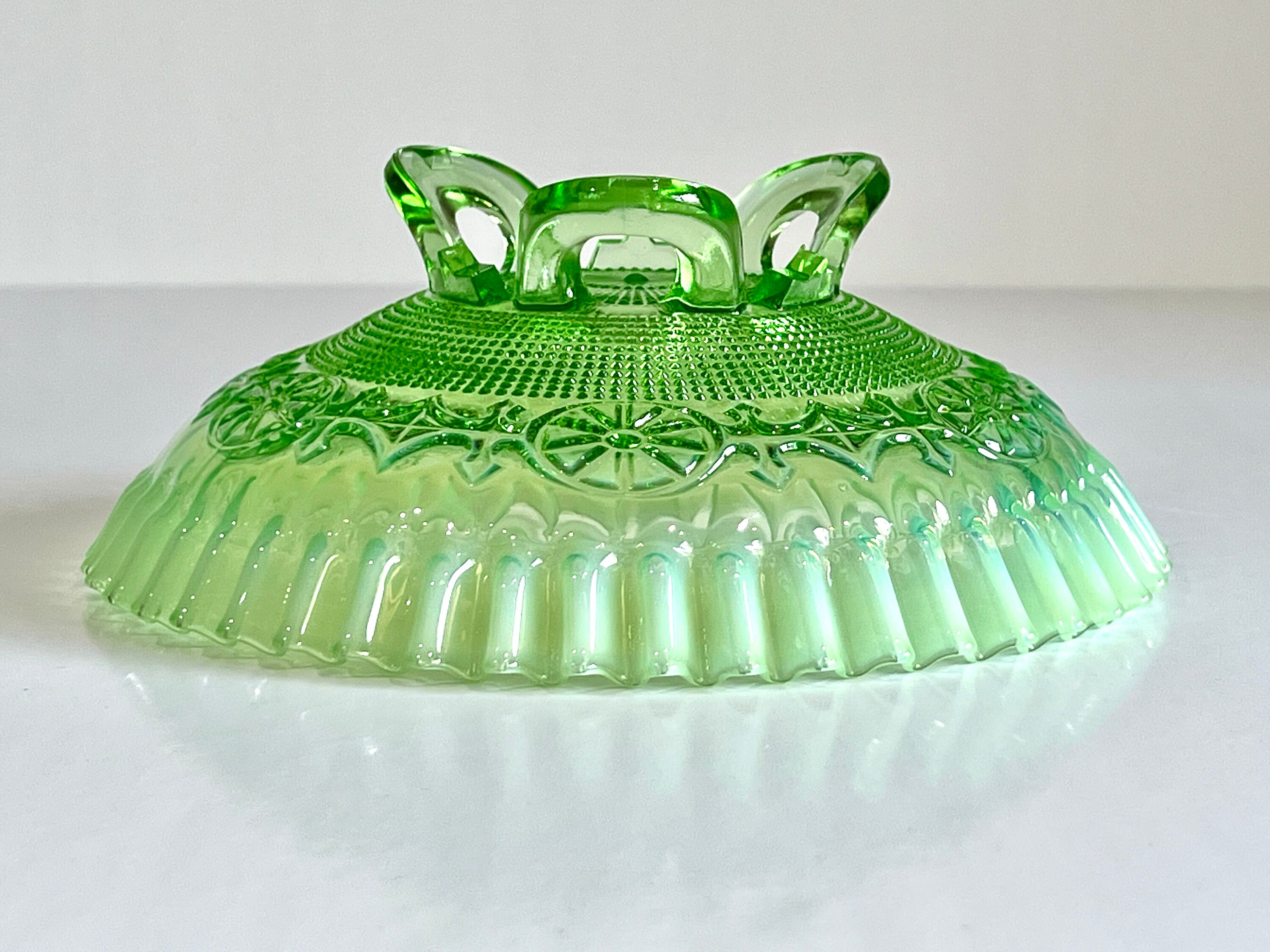 ヴィンテージ ジェファーソンガラス グリーン オパールセント ボウル