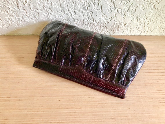 Beautiful Vintage Snakeskin Clutch/Shoulder Bag T… - image 5
