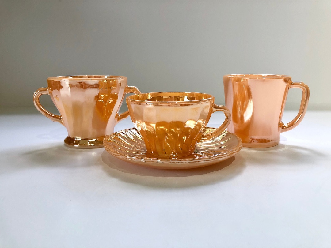 ヴィンテージ ファイヤーキング4個セットピーチラスター グラタン スープボール ヴィンテージ ファイヤーキング4個セットピーチラスター グラタン