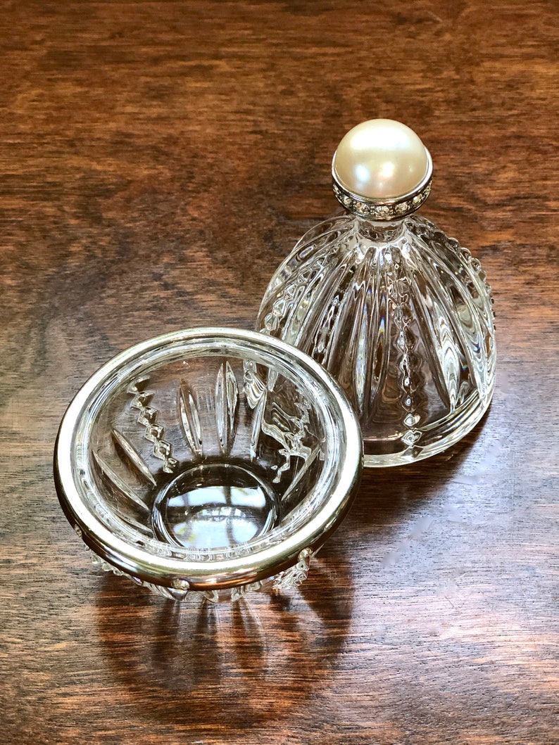 Lenox Lead Crystal Egg Trinket Box Diamonds & Pearls Glass Box Etsy