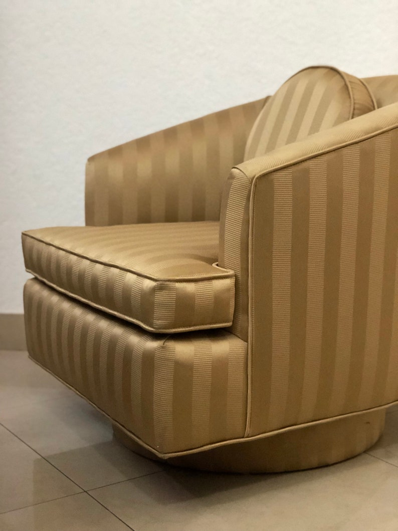 MCM Swivel Barrel Chair Milo Baughman Style Hollywood Regency | Etsy