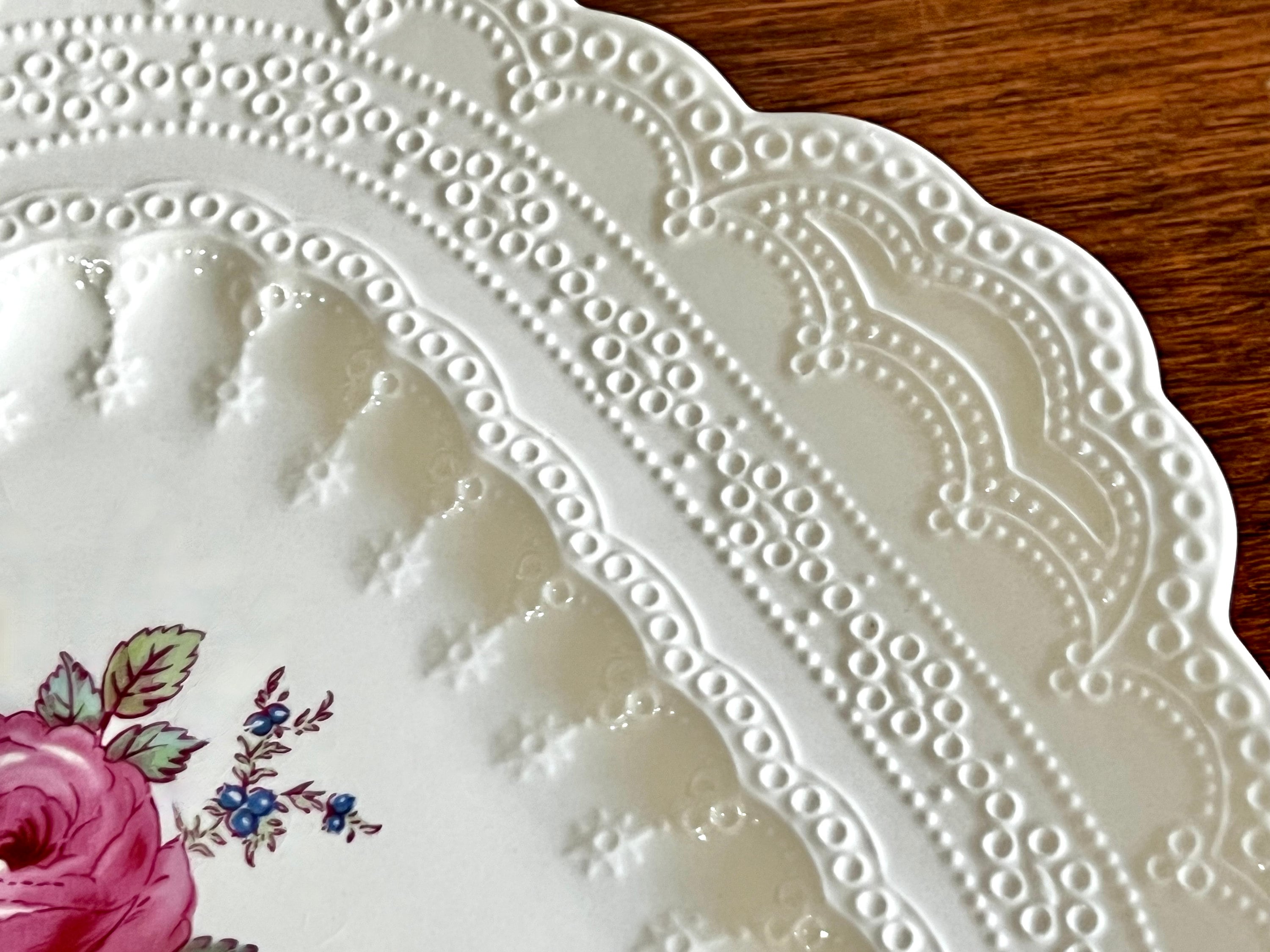 Vintage Billingsley Rose Square Handled Cake Plate by Spode