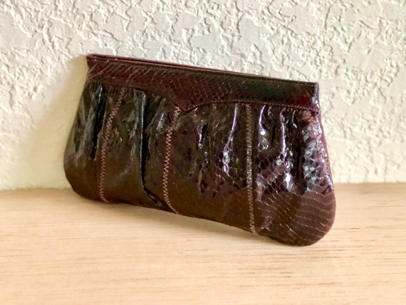 Beautiful Vintage Snakeskin Clutch/Shoulder Bag T… - image 10