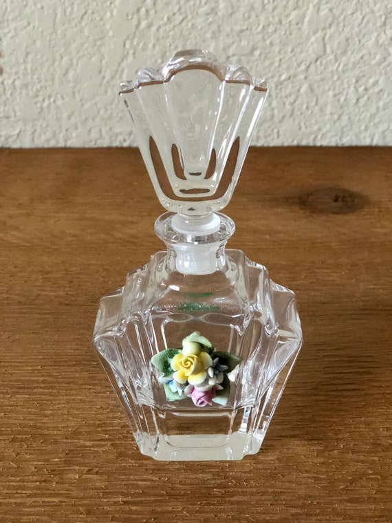 Vintage 24 Lead Crystal Perfume Bottle Art Deco I… - image 4