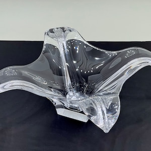 Cofrac Art Verrier Large Art Glass Bowl. Mid Century Stylish Decorative Bowl. Made in France. Decorative Glass Centerpiece