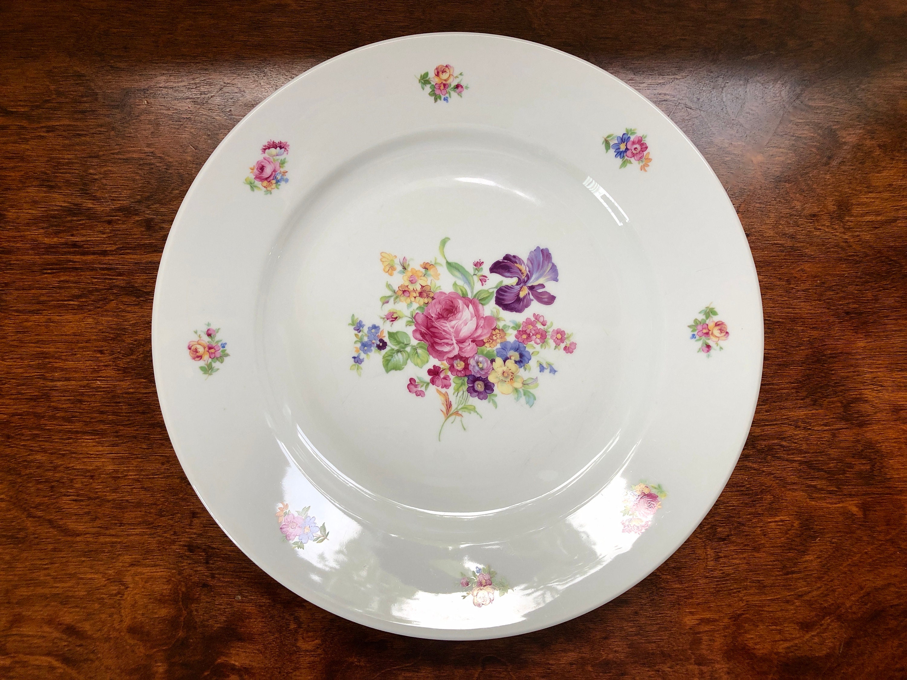 Fade Set 18 assiettes de service pour 6 personnes en porcelaine fleuri –  Angelica Home Stabia